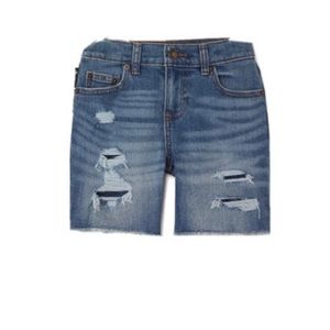 — Boys Rip and repair Adjustable Waist Denim Shorts - Size 12 Husky